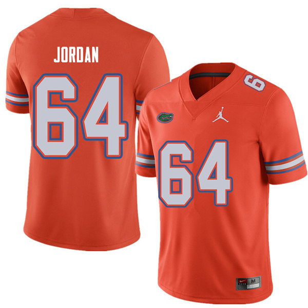 Jordan Brand Men #64 Tyler Jordan Florida Gators College Football Jerseys Sale-Orange - Click Image to Close
